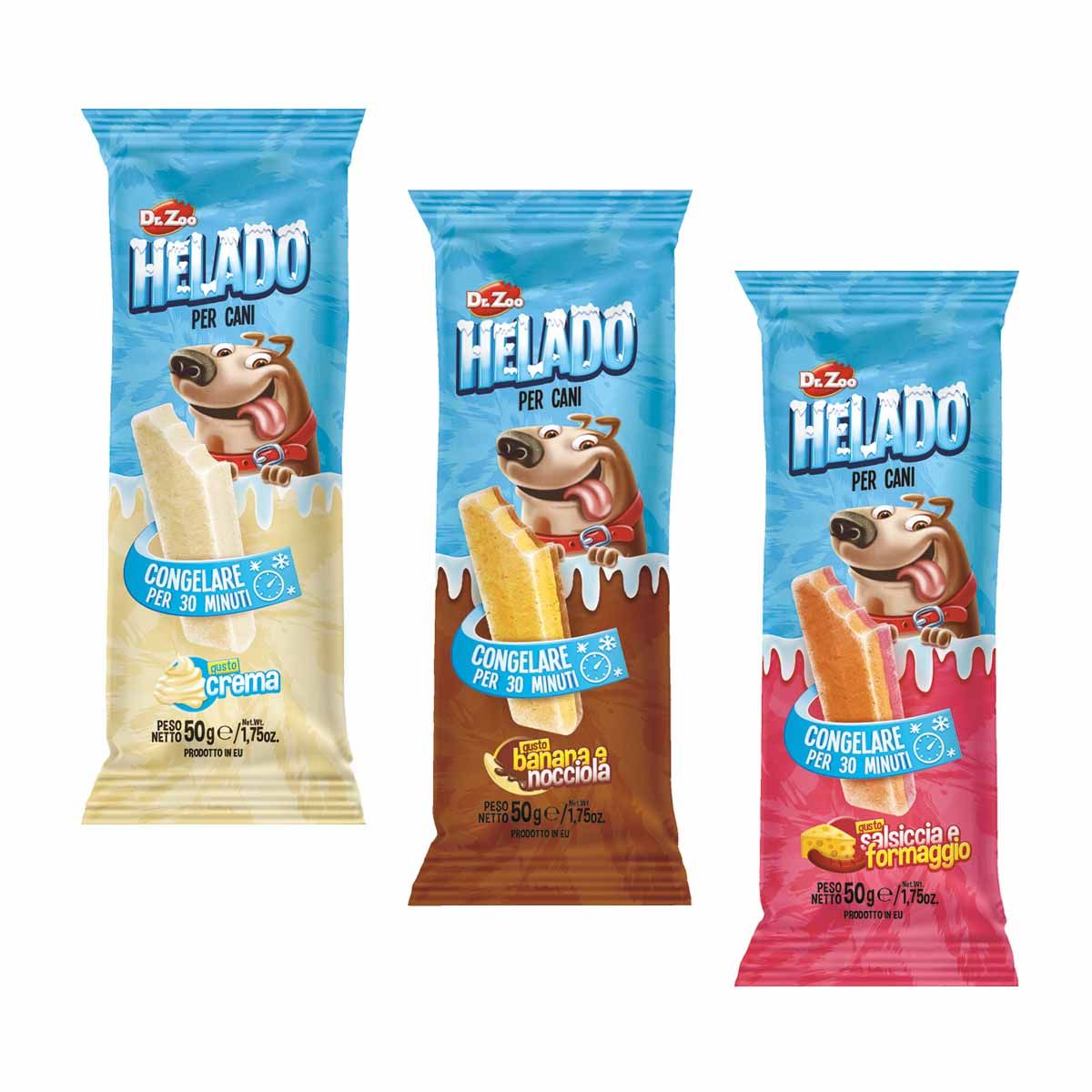 DR. ZOO Helado Snack Refrigerabile per Cani 50g – Gusti Assortiti-0