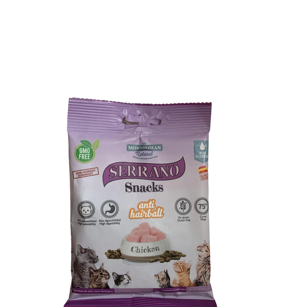 SERRANO Snack per Gatti 50g – Gusto Pollo o Salmone & Tonno-1